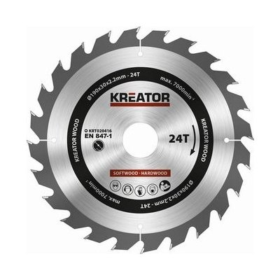 Pilový kotouč Kreator KRT020416 na dřevo 190mm, 24T – Zboží Mobilmania