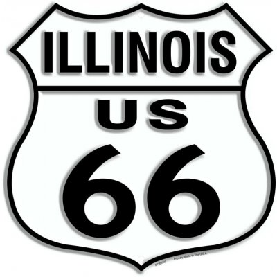 Plechová cedule Route 66 Illinois Shield 30cm x 30cm – Zbozi.Blesk.cz