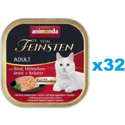 Animonda Vom Feinsten Adult hovězí kuřecí prsa bylinky 32 x 100 g