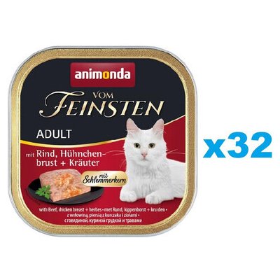 Animonda Vom Feinsten Adult hovězí kuřecí prsa bylinky 32 x 100 g – Hledejceny.cz
