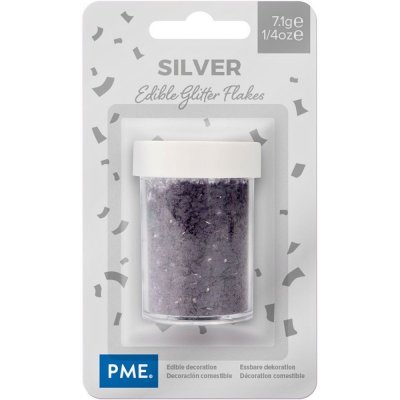 PME Silver glitter flakes - Jedlé třpytky - vločky - stříbrné 7,1g – Hledejceny.cz