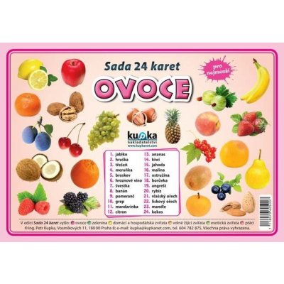 Sada 24 karet - ovoce A6 15x10 cm – Zbozi.Blesk.cz