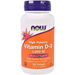 NOW Foods Vitamin D3 1000 IU 180 softgel kapslí – Hledejceny.cz