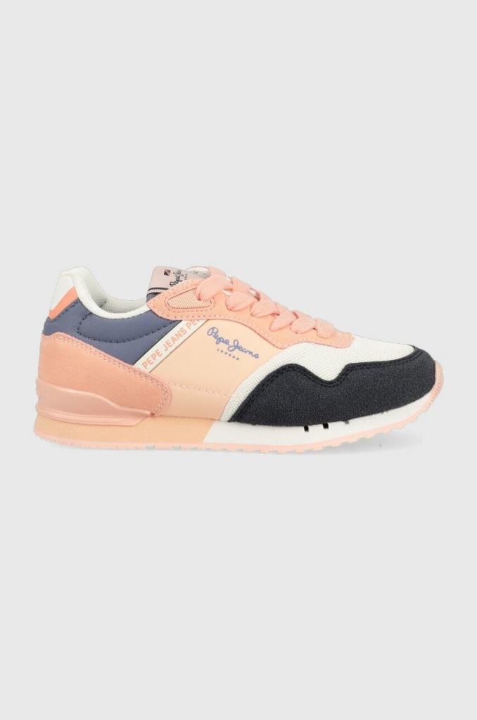 Pepe Jeans dětské sneakers boty London Basic oranžová