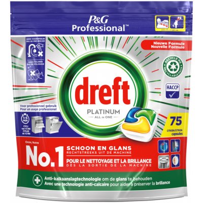 Dreft Platinum Lemon All in One gelové kapsle do myčky se svěží vůní citronu 75 ks – Zboží Dáma