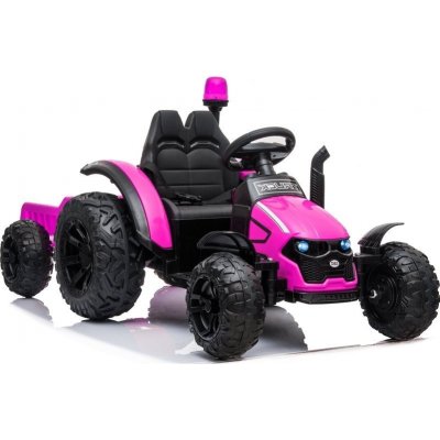 Lean Cars dětský elektrický traktor HZB-200 je přívěsem růžová
