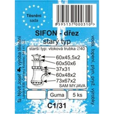 těsnění dřez sifon,st.typ,gum. C1/31 (5ks) – Zboží Dáma