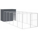ZBXL Psí bouda s výběhem antracitová 214x661 x 181 cm – Sleviste.cz
