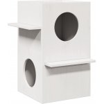 VidaXL Kočičí domeček masivní borové dřevo bílý 43 x 43 x 60 cm – Sleviste.cz