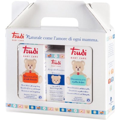 Trudi Baby Care mléko do koupele pro děti 250 ml + kolínská voda pro děti 100 ml + dětské šamponové mléko s květinovým pylem 250 ml dárková sada