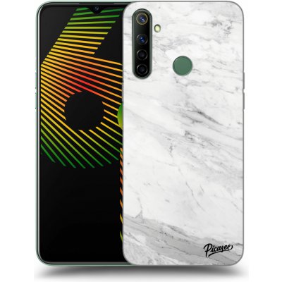 Pouzdro Picasee silikonové Realme 6i - White marble čiré – Zboží Mobilmania