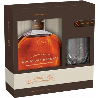 Woodford Reserve Straight Bourbon 43,2% 0,7 l (dárkové balení 1 sklenice) – Hledejceny.cz