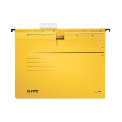 Závěsné desky s rychlovazačem Leitz Alpha - žluté, 25 ks – Zboží Živě