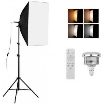 Fotověci Foto Lampa Studio 1X LED Softbox Světlo + 1X Stativ + 1X Dálkový Ovladač 7500lm! – Sleviste.cz