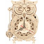 ROBOTIME Rokr 3D dřevěné puzzle Stolní hodiny s časovačem Sova 161 ks – Zboží Dáma