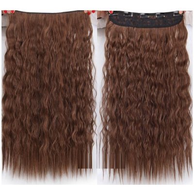 Vlasy clip in 130 g - světle hnědé vlasové příčesky vlnité 55 cm – Hledejceny.cz