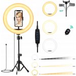 MG Selfie Ring Fill kruhové LED světlo 10'' stativ 1,8 m černé MG221584 – Zboží Živě