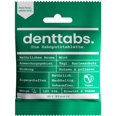 Denttabs přírodní v tabletách s fluoridem 125 ks 40 g – Zboží Mobilmania