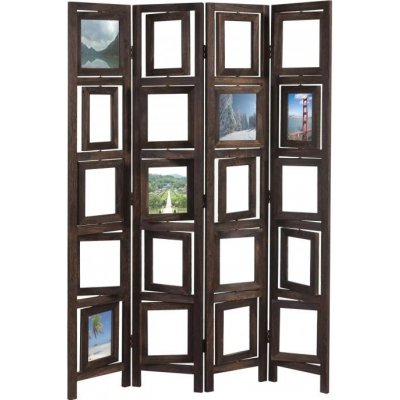 Design-Shop paraván s fotorámečky 161 x 125 cm hnědá – Zboží Dáma
