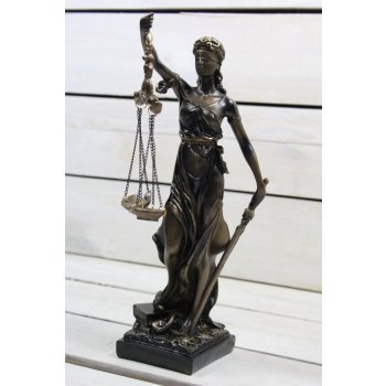 Socha spravedlnosti JUSTICE (v. 28 cm) - zlato-černá