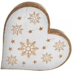 InDecor Vánoční srdce z mangového dřeva White 25 x 4 x 25 cm – Hledejceny.cz