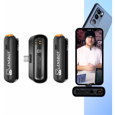 LENSBOT DualMic USB-C 2,4G bezdrátové klopové mikrofony pro smartphone, tablety, počítače – Zboží Živě