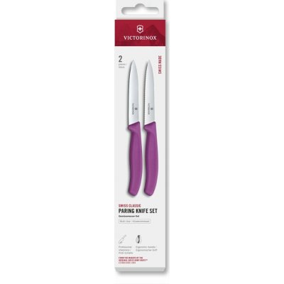 Swiss Classic paring knife set 2 ks 10cm straight/wavy purple box – Zboží Mobilmania