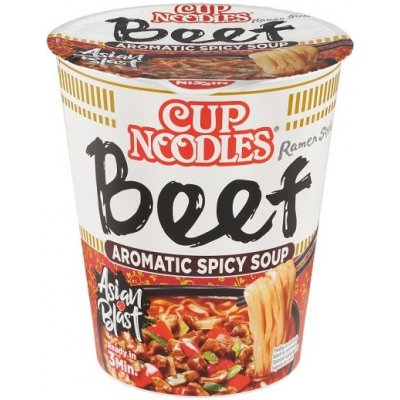 Cup Noodles Instantní nudlová polévka s hovězí příchutí v asijském stylu pikantní 64 g – Zboží Dáma