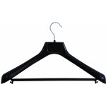 PETRAplast Šatní ramínko 45 cm hranaté s vtlačením a hrazdou černá – Zboží Mobilmania