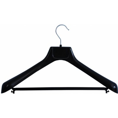 PETRAplast Šatní ramínko 45 cm hranaté s vtlačením a hrazdou černá – Zboží Mobilmania