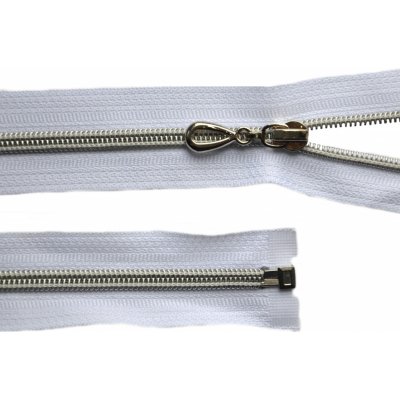 Prima-obchod Spirálový zip se stříbrnými zoubky No 5 délka 75 cm, barva Bílá – Hledejceny.cz