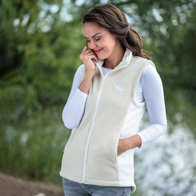 decoDoma dámská fleecová vesta písková – Sleviste.cz
