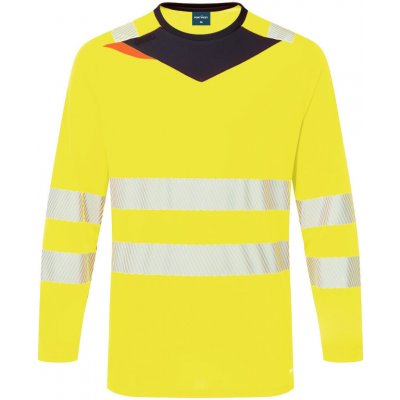 Portwest tričko DX416 Hi-Vis dlouhý rukáv vystražné Žlutá černá M – Zboží Dáma