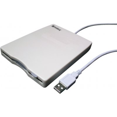 Sandberg externí mini disketová mechanika, USB, 3.5'' diskety, bílá 133-50