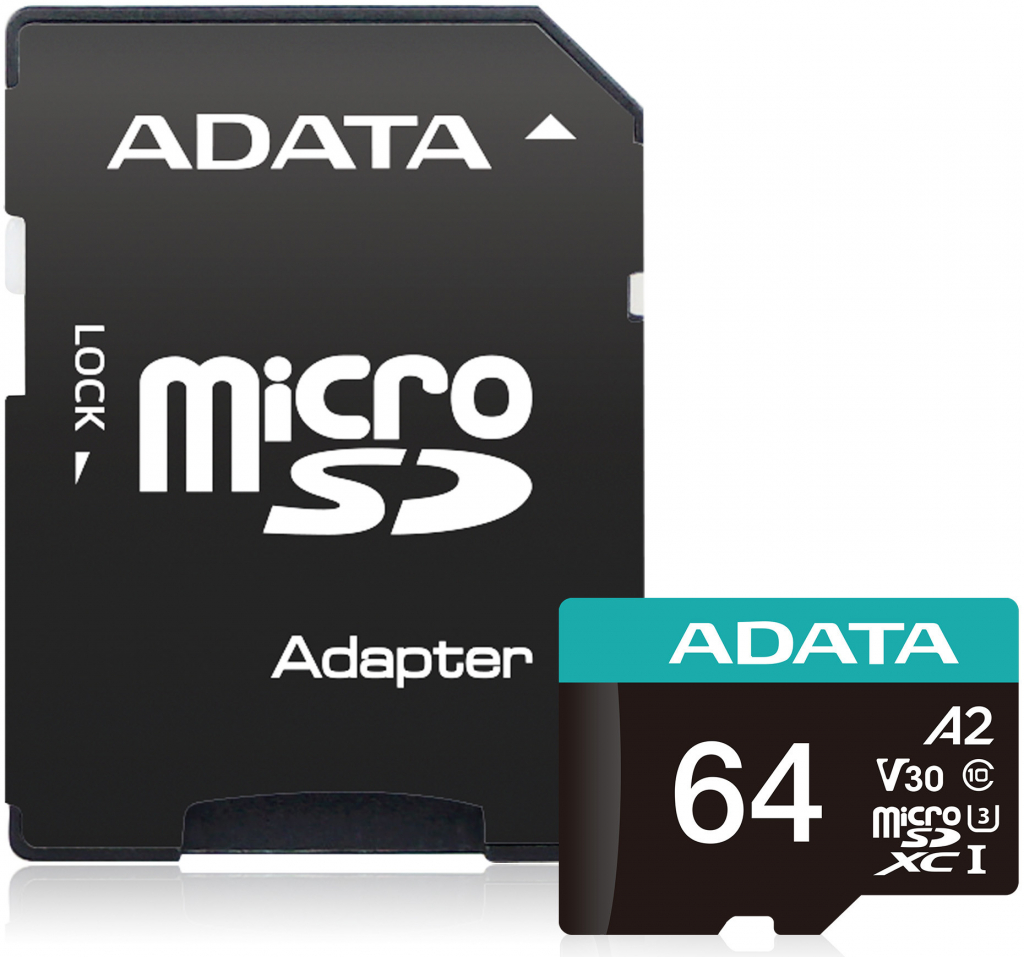 ADATA MicroSDXC 64 GB AUSDX64GUI3V30SA2-RA1