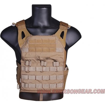 Emerson Gear Vesta s imitací plátů a trojitou sumkou M4 Jumper Plate Carrier Coyote Brown – Zboží Mobilmania