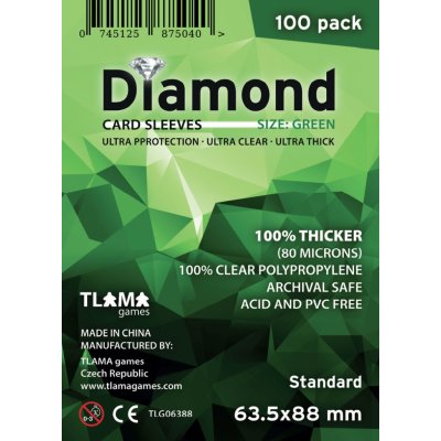 TLAMA games Obaly na karty Diamond Green: Standard (63,5x88 mm) – Zboží Dáma