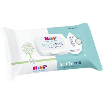 HiPP Babysanft Čistící vlhčené ubrousky Soft & Pure 48 ks