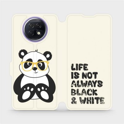 Pouzdro Mobiwear parádní flip Xiaomi Redmi Note 9T 5G - M041S Panda - life is not always and bílé černé – Zboží Mobilmania