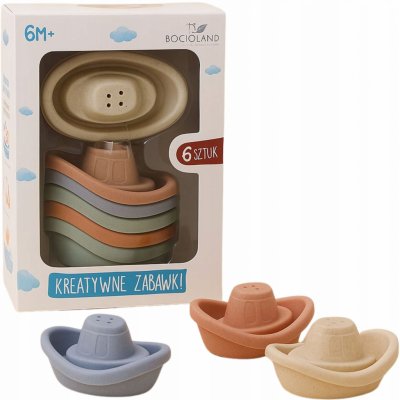 Bocioland Lodě k Přelévání Vody 6ks. BL034 pastelové – Sleviste.cz