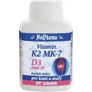 Doplněk stravy MedPharma Vitamin K2 MK-7+D3 1000 IU 107 tobolek