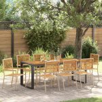 Omaxi 456083 Zahradní jídelní souprava 9 pcs Béžová 200 x 80 x 75 cm – Hledejceny.cz