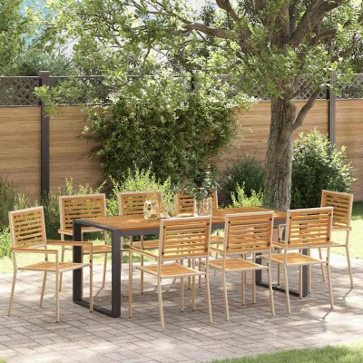 Omaxi 456083 Zahradní jídelní souprava 9 pcs Béžová 200 x 80 x 75 cm – Hledejceny.cz