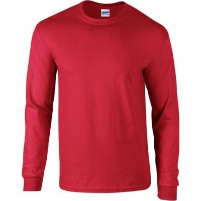 Teplé triko s dlouhými rukávy Gildan Ultra Coton 200 g/m Červená G2400