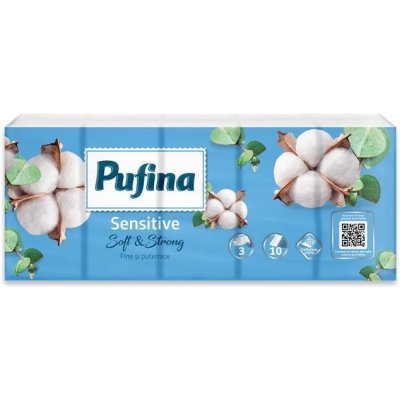 Pufina Papírové kapesníky Sensitive 3-vrstvé 10 x 10 ks – Zboží Dáma