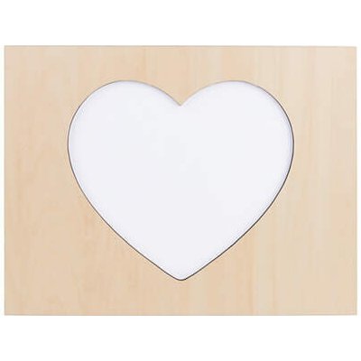 Fotorámeček překližka obdélník 25 x 19 cm - výřez srdce sublimace termotransfer – Zboží Živě