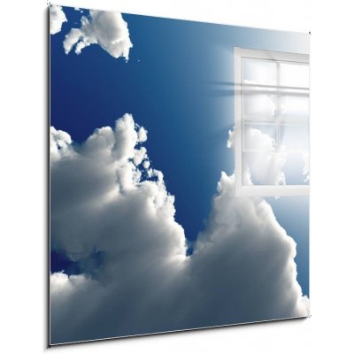 Skleněný obraz 1D - 50 x 50 cm - Window in sky Okno na obloze – Zbozi.Blesk.cz