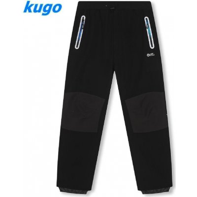 Kugo Softshellové kalhoty zateplené HK2522 černé / modrý zip
