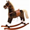 Bino Dřevěné hračky Houpací kůň plyšový, maxi, hnědý