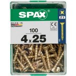 Spax Uni vrut zápust.hlava PZ/Z2 4CUT a plným závitem Yellox 4 x 25 mm 100 ks – Hledejceny.cz